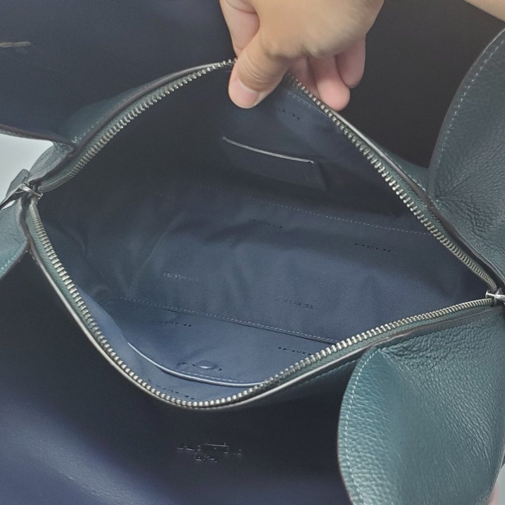 Coach Hadley Hobo in Colorblock 76088 Pine Green Aurora Multi - Picture 7 of 8